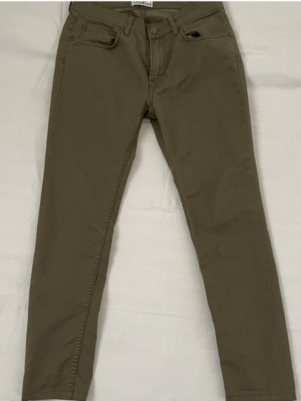Acne Studios Ace Ups Aloe Men’s Jeans 32/32 Olive Green Slim Taper Stretch